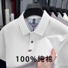Cross-border cotton lapel polo T-shirt cross-border casual men's loose bottom shirt top men's short-sleeved men's T-shirt